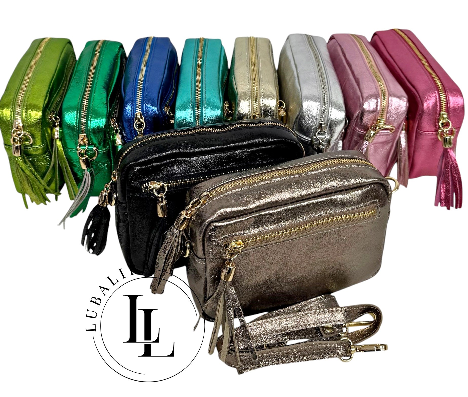 Franzen Style ECHT LEDER Metallic Handtasche - Farbwahl
